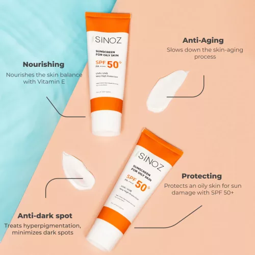 Sinoz - Sunscreen For Oily Skin - Napozókrém Zsíros Bőrre SPF50+ 50ml