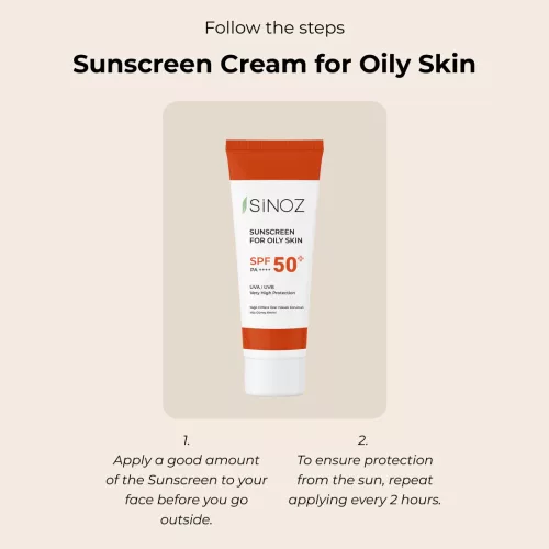 Sinoz - Sunscreen For Oily Skin - Napozókrém Zsíros Bőrre SPF50+ 50ml