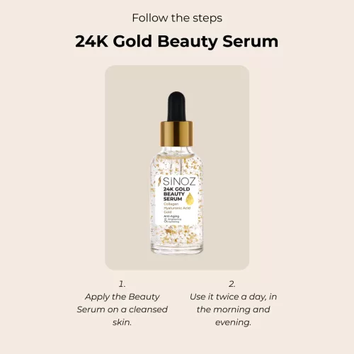 Sinoz - 24K Gold Beauty Serum - Kollagén & Hyaluron Szérum 30ml